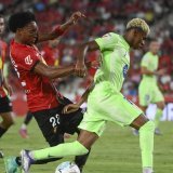 Lamine Yamal a fait très mal à Majorque samedi lors de la 1ère journée de Liga. KEYSTONE/EPA/MIQUEL A. BORRAS